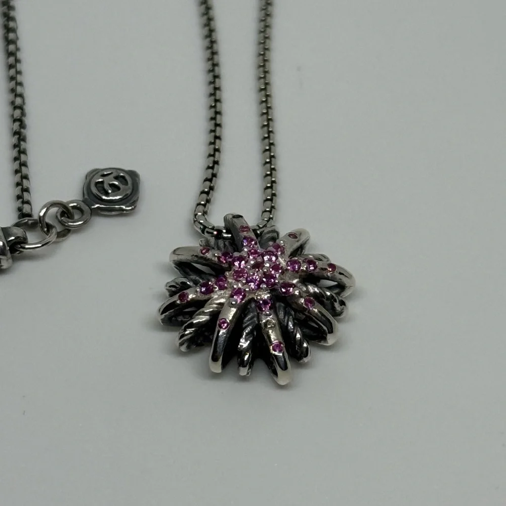 David Yurman Starburst Necklace with Pink sapphires